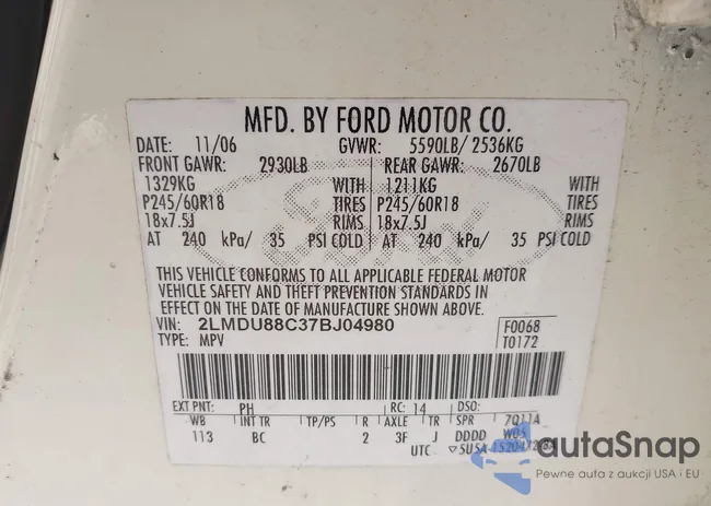 2LMDU88C37BJ04980: 42707797