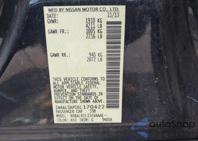 1N4AL3AP1EC170422: 42706901