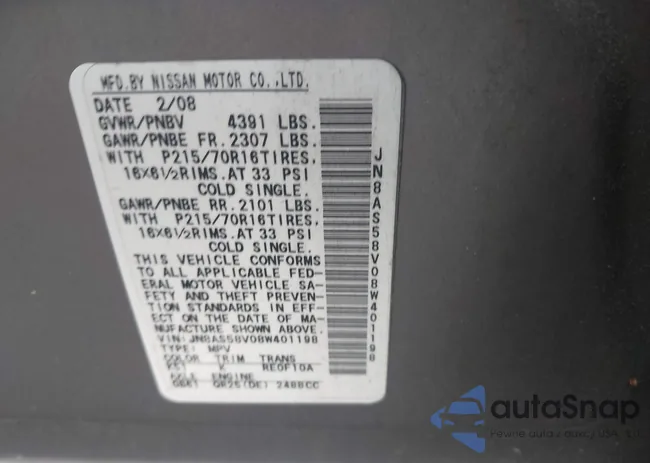 JN8AS58V08W401198: 42706910