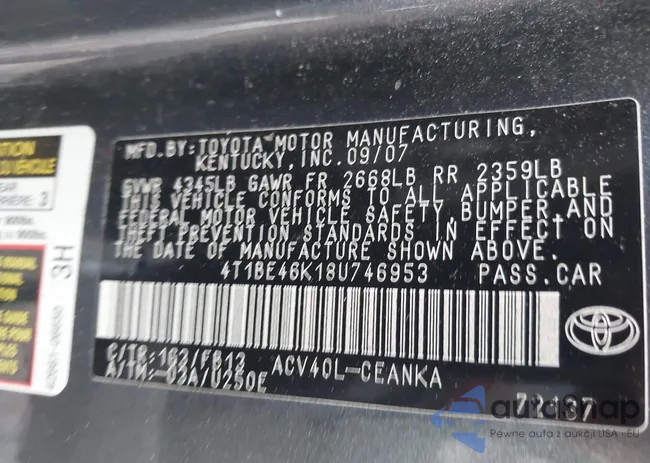 4T1BE46K18U746953: 42707016