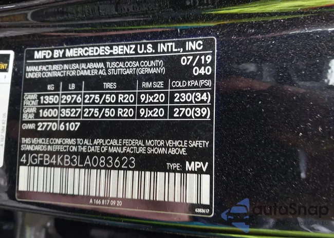 4JGFB4KB3LA083623: 42707042