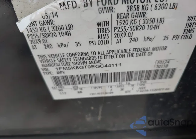 1FM5K8GT9EGC44111: 42707063