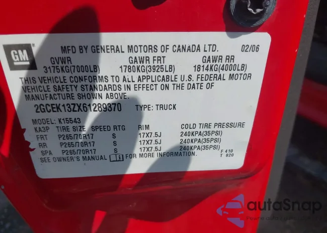 2GCEK13ZX61289370: 42707122