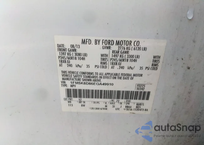 1FM5K8D86EGA49910: 42707145