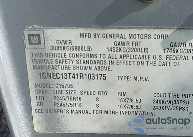 1GNEC13T41R103175: 42708272