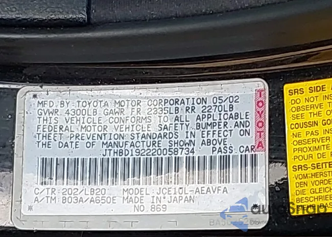 JTHBD192220058734: 42708426