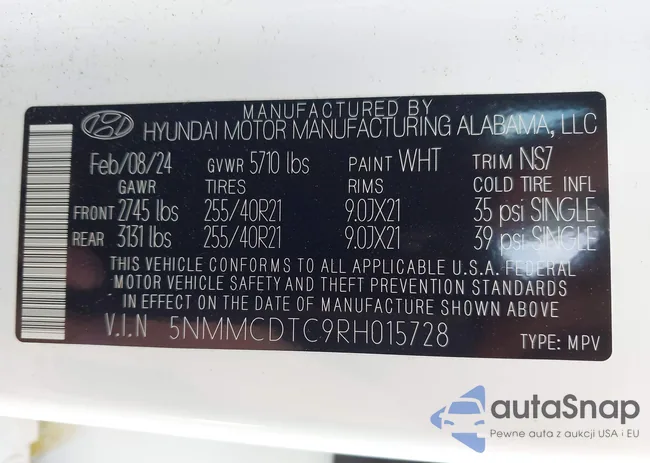 5NMMCDTC9RH015728: 42708471