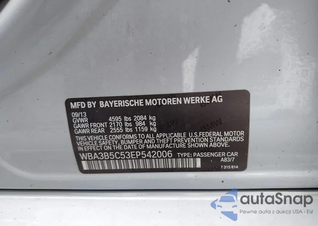 WBA3B5C53EP542006: 42708625