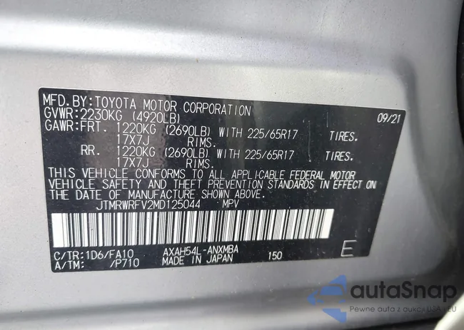 JTMRWRFV2MD125044: 42708693