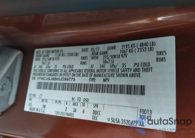 1FMCU9J98HUD99775: 42708734