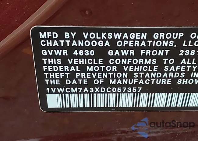 1VWCM7A3XDC057357: 42707902