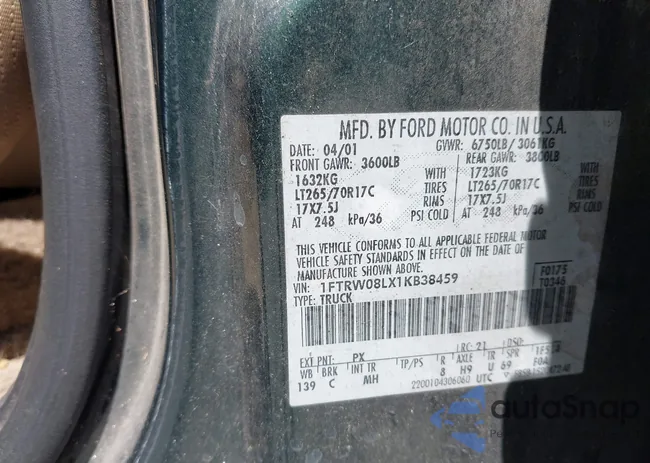 1FTRW08LX1KB38459: 42707914