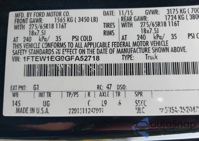 1FTEW1EG9GFA52718: 42709229