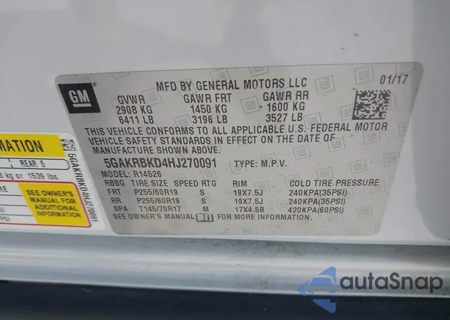 5GAKRBKD4HJ270091: 42709361