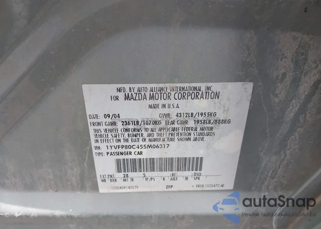 1YVFP80C455M06317: 42709540