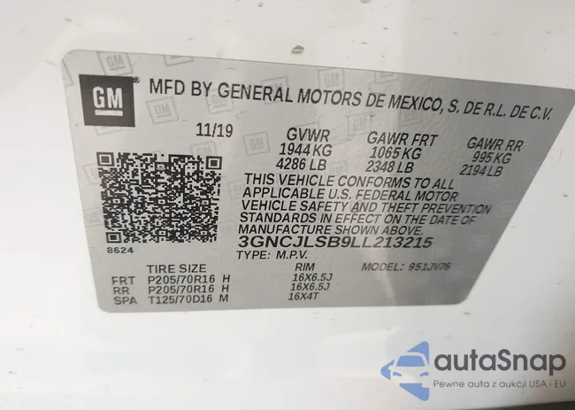 3GNCJLSB9LL213215: 42709654