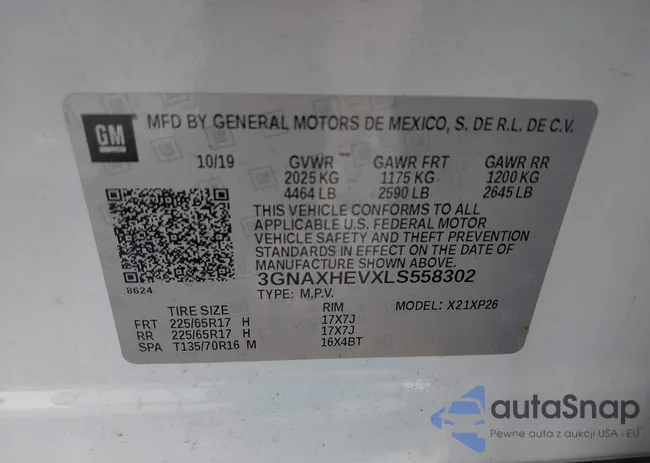 3GNAXHEVXLS558302: 42709826