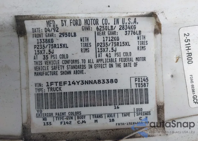 1FTEF14Y3NNA83380: 42708851