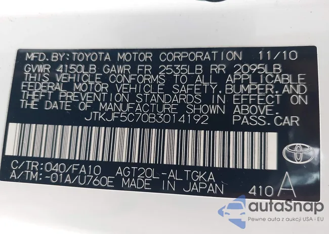 JTKJF5C70B3014192: 42708856