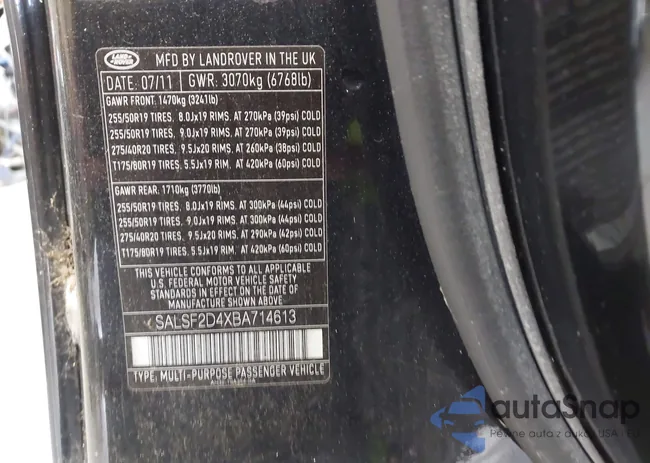 SALSF2D4XBA714613: 42708874