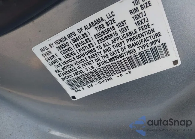 5FNRL38659B017903: 42709065