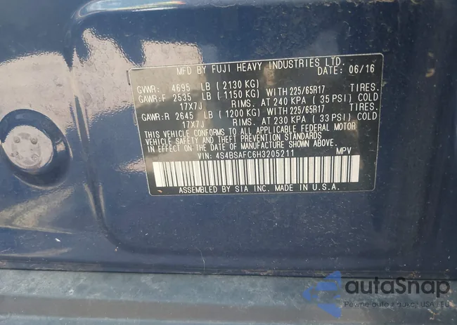 4S4BSAFC6H3205211: 42709074