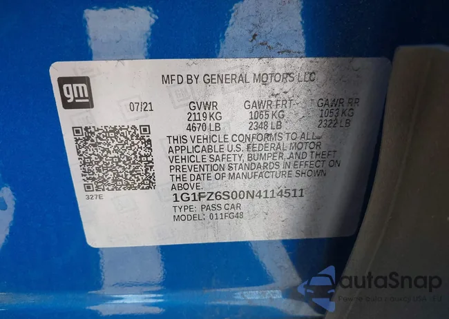 1G1FZ6S00N4114511: 42709095