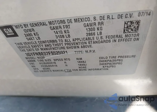 3GYFNBE37FS525921: 42709121