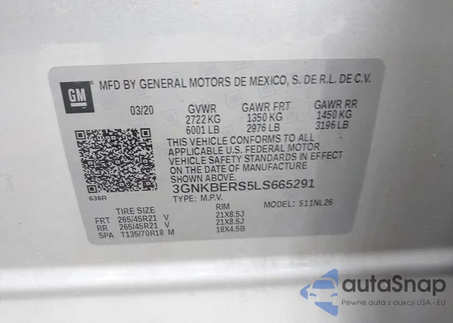 3GNKBERS5LS665291: 42709126