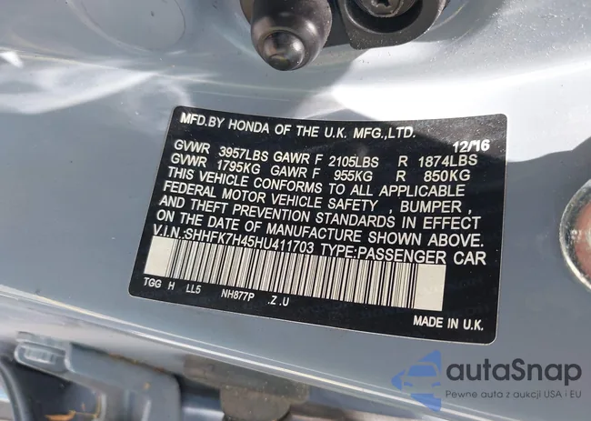 SHHFK7H45HU411703: 42709129