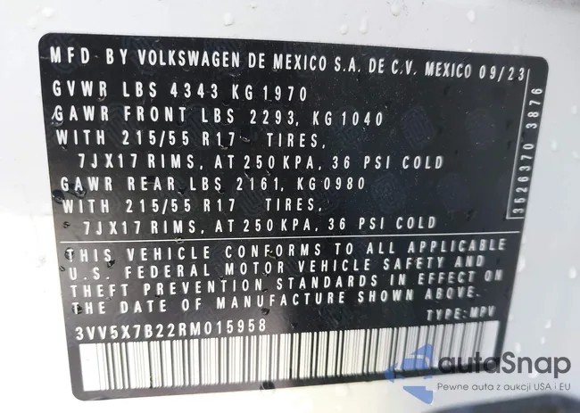 3VV5X7B22RM015958: 42710295