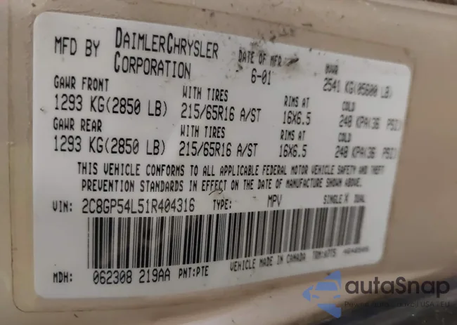 2C8GP54L51R404316: 42710305