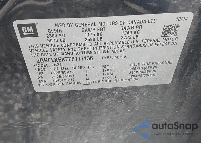 2GKFLXEK7F6177136: 42710309