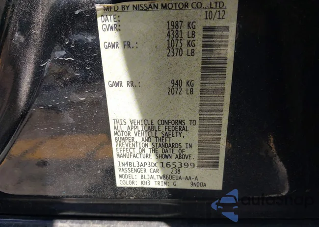 1N4BL3AP3DC165399: 42710572