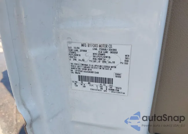 1FTPW14545KB81348: 42710624