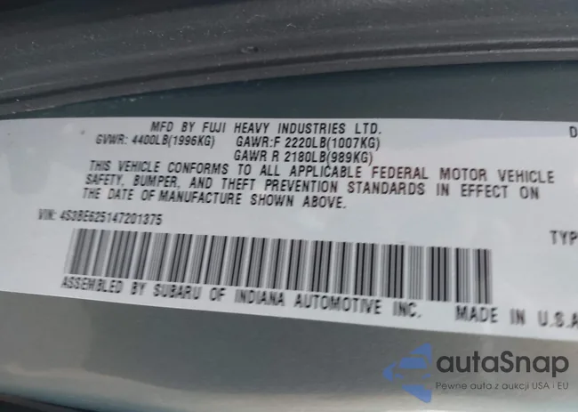 4S3BE625147201375: 42710721