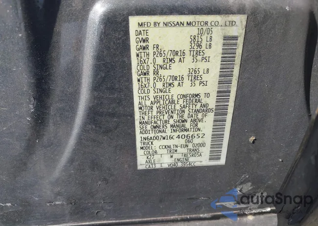 1N6AD07W16C406652: 42710068