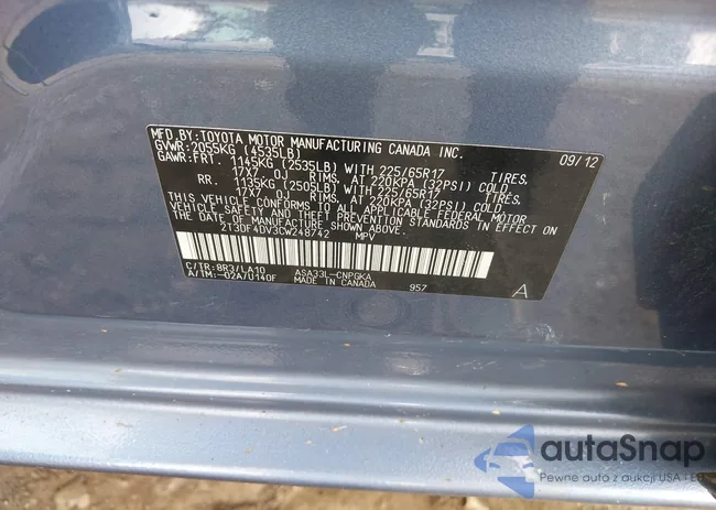 2T3DF4DV3CW248742: 42710092