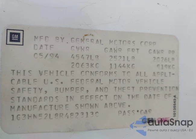 1G3HN52L8R4823130: 42710125