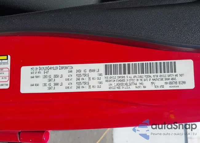 1J4GA391X8L507744: 42710153