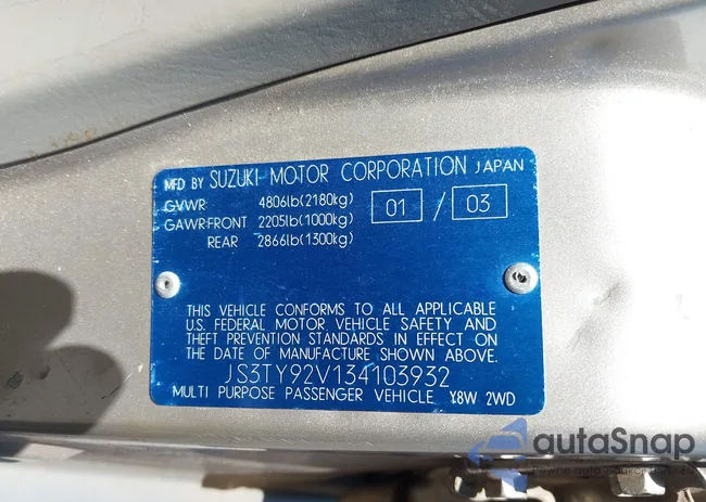 JS3TY92V134103932: 42711263