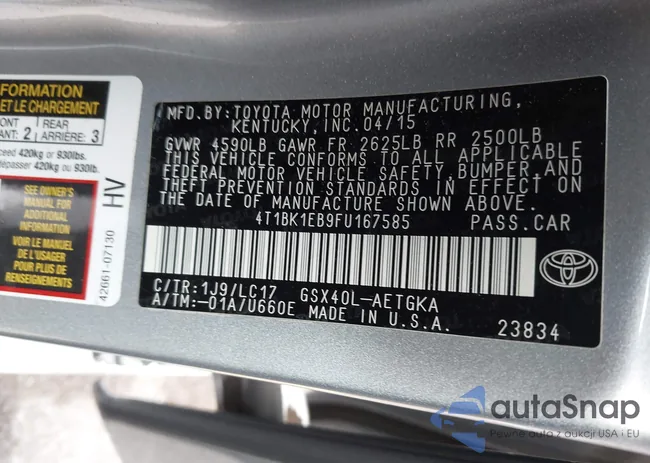 4T1BK1EB9FU167585: 42711273