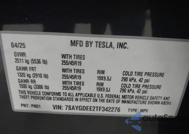 7SAYGDEE2TF342276: 42711461