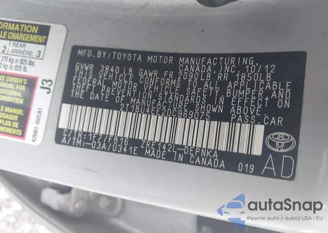 2T1BU4EE2DC969075: 42711490