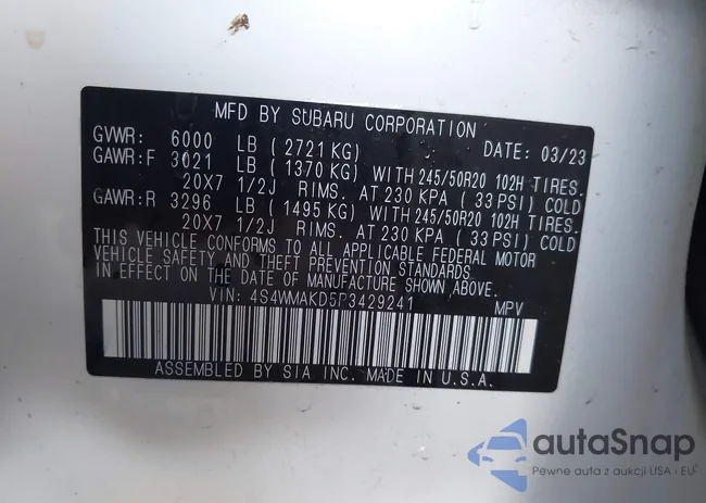 4S4WMAKD5P3429241: 42711630