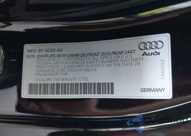 WAURV78T89A051752: 42711642