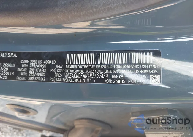 ZACNDFAN4R3A23139: 42711732