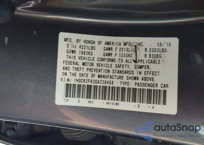 1HGCR2F82GA236456: 42711750