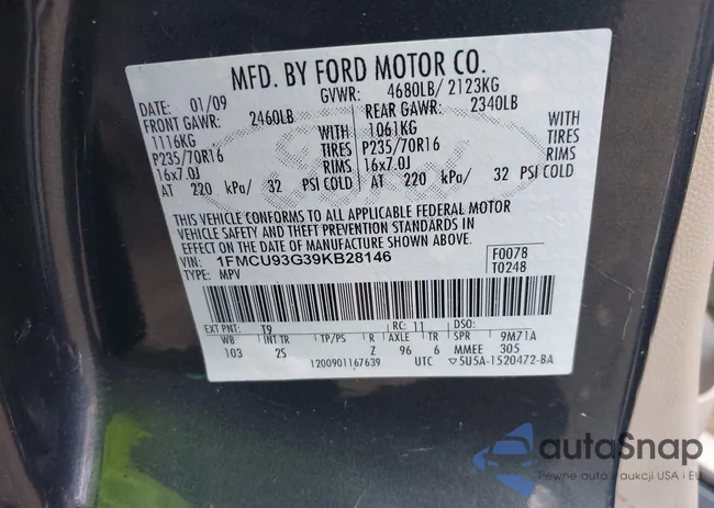 1FMCU93G39KB28146: 42710930