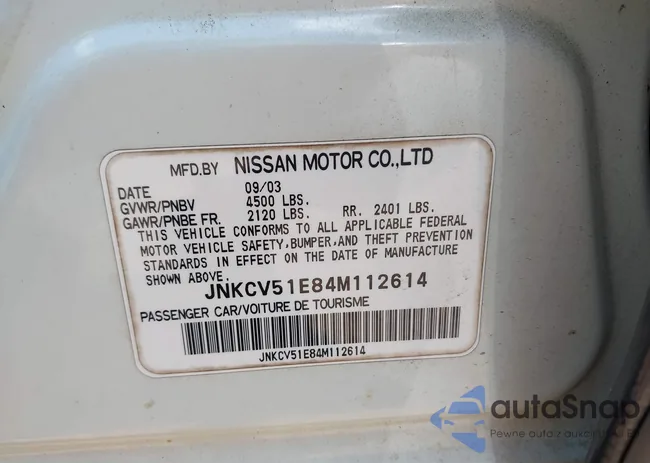 JNKCV51E84M112614: 42710989